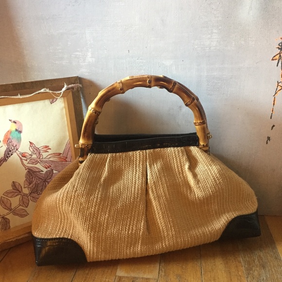 Ann Taylor LOFT Chic Bamboo & Leather Handbag - Picture 2 of 6